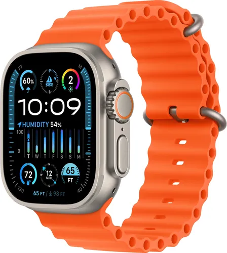 Часы Apple Watch Ultra 2, Titanium Case with Orange Ocean Band, 49 мм