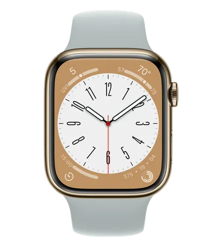 Часы Apple Watch Series 8, Gold Stainless Steel Case with Elderberry Sport Band, 45 мм, в Узбекистане