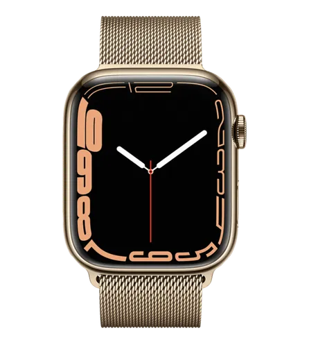 Часы Apple Watch Series 7, Gold Stainless Steel Case/Gold Milanese Loop, 45 мм, купить недорого