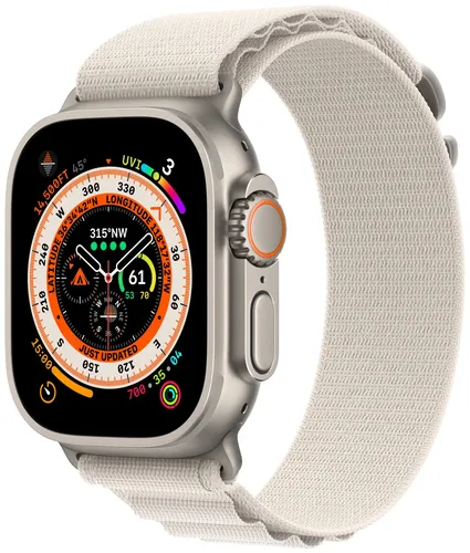 Часы Apple Watch Ultra, Titanium Case with Starlight Alpine Loop, 49 мм