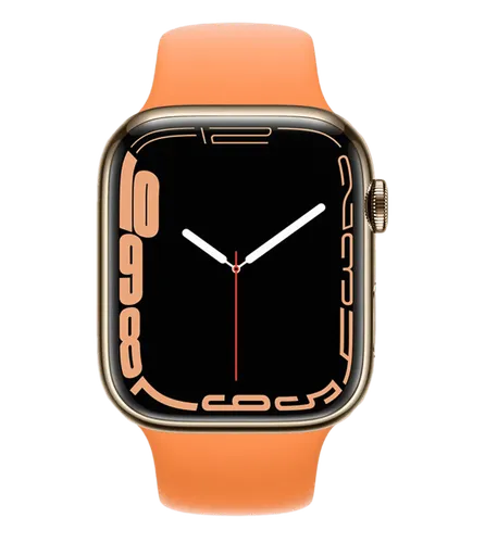Часы Apple Watch Series 7, Gold Stainless Steel Case with Marygold Sport Band, 45 мм, купить недорого