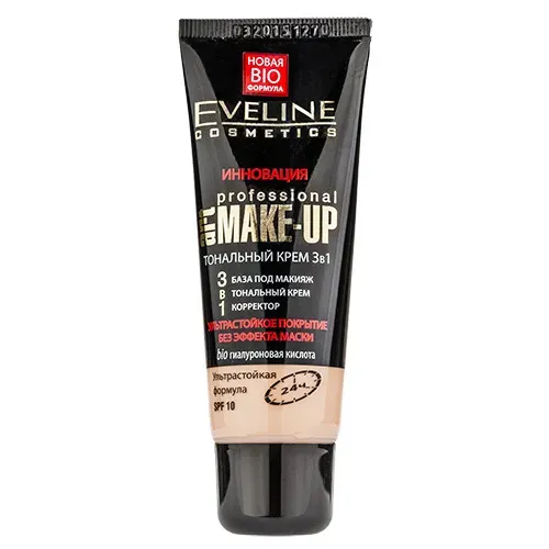 Крем тональный для лица 3 в 1  Eveline Art Professional Make-Up, 30 мл, Пастельный