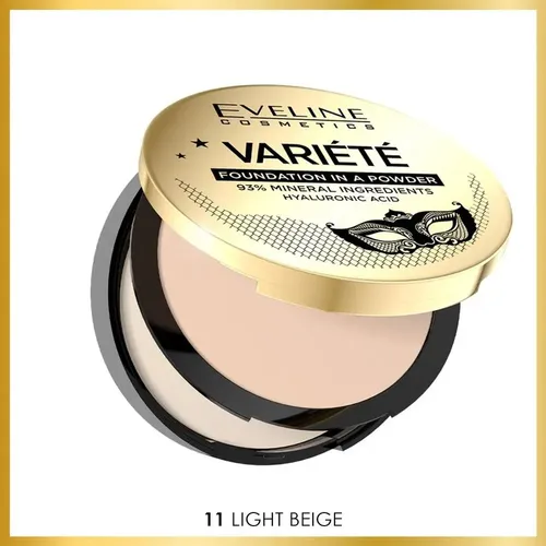 Пудра для лица Eveline Variete минеральная компактная, №-11-Light beige