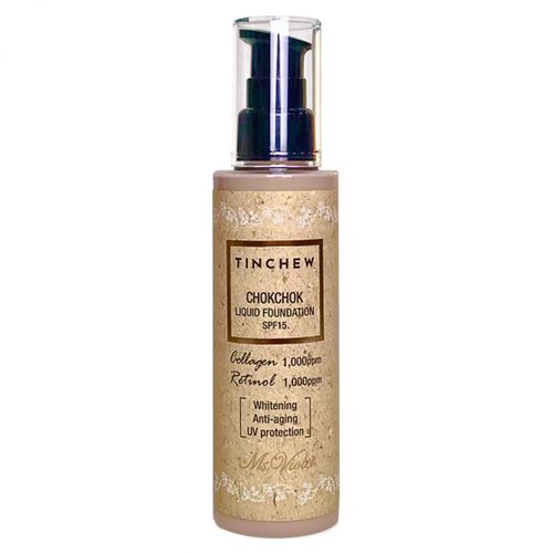 Увлажняющий тональный крем Tinchew, Chokchok Liquid Foundation SPF 15, №-21, 110 мл, Натурально-бежевый