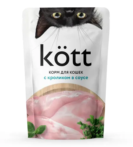 Корм для кошек с кроликом в соусе Kott, 75 г, купить недорого
