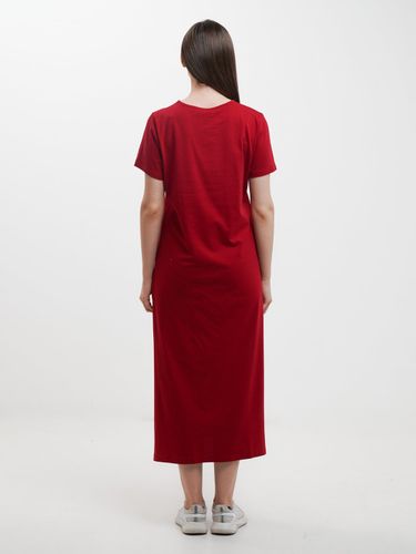 Платье женское однотонное PL47_BR, Бордовый, фото № 9