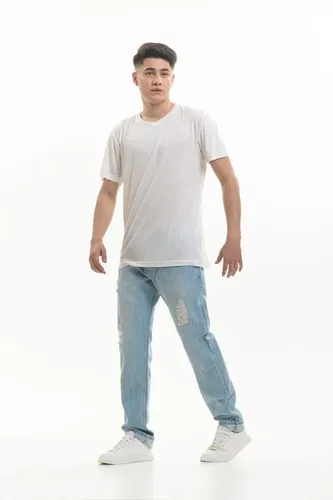 Erkaklar uchun jinsi shim Rumino Jeans Straight KJ-15, Och-moviy 