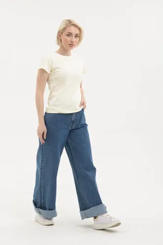 Женские джинсы Rumino Jeans Wide Leg KJ-28, Темно-синий, arzon