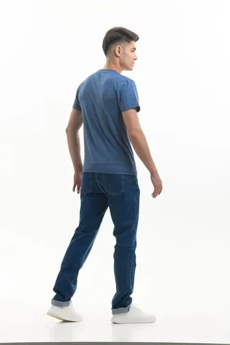Мужские джинсы Rumino Jeans Straight KJ-08, Синий, O'zbekistonda