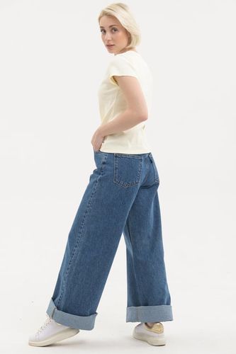 Женские джинсы Rumino Jeans Wide Leg KJ-28, Темно-синий, O'zbekistonda