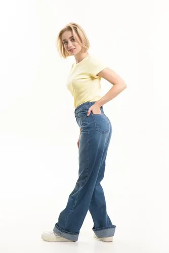 Женские джинсы Rumino Jeans Wide Leg RJ-20126, Светло-голубой, O'zbekistonda