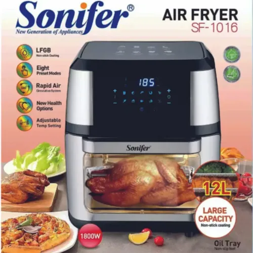 Аэрофритюрница Sonifer SF-1016 Умная фритюрница, 12 л, без масла, Черный