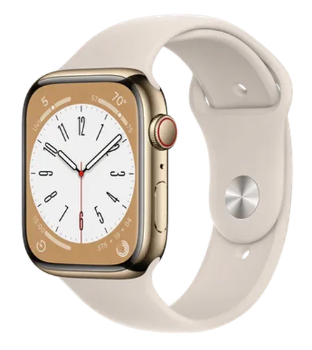 Часы Apple Watch Series 8 Gold Stainless Steel Case with Sport Band, Gold Stainless Steel Case with Sport Band Starlight