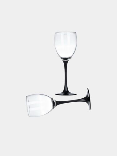 Бокалы для вина с черной ножкой Luminarc Domino H8169, 6 шт, купить недорого