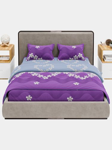 Комплект постельного белья двуспальное с узорами ВD-543, Фиолетовый