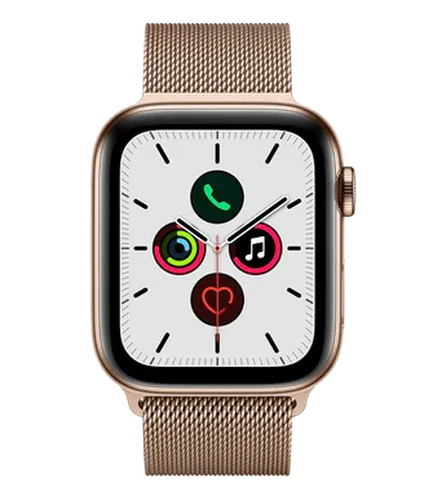 Смарт часы из нержавеющей стали Apple Watch Series 5, Золотистый, Металлический ремешок, 44 mm, в Узбекистане