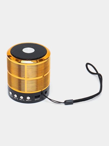 Portativ kolonka WSTER Mini Speaker WS-887, Oltin rang