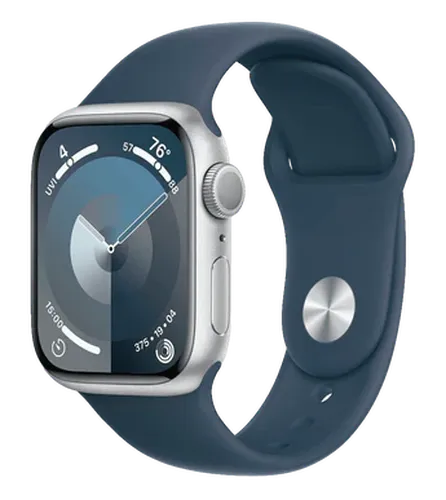 Часы Apple Watch Series 9 GPS Silver Aluminum Case with Sport Band, Silver Aluminum Case with Storm Blue Sport Band