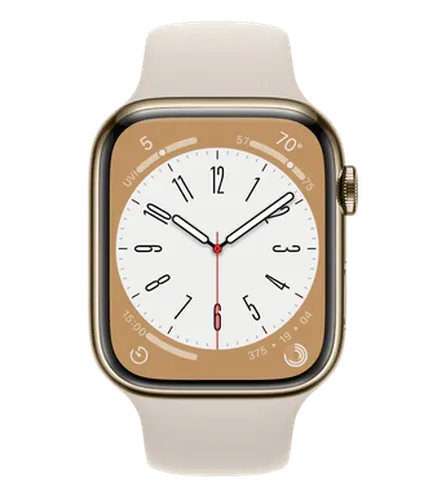 Часы Apple Watch Series 8 Gold Stainless Steel Case with Sport Band, Gold Stainless Steel Case with Sport Band Starlight