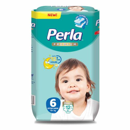 Подгузники Perla Premium Eco Размер 6 Extra Large (15+ кг), 12 шт