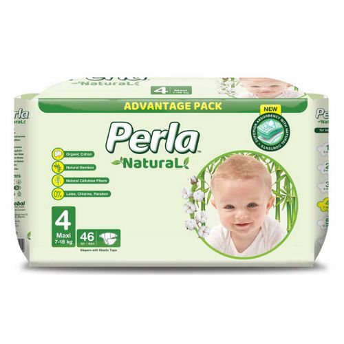 Подгузники Perla Natural Размер 4 Maxi (7-18 кг), 46 шт