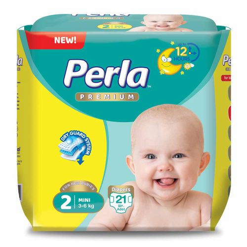 Подгузники Perla Premium Eco Размер 2 Mini (3-6 кг), 21 шт