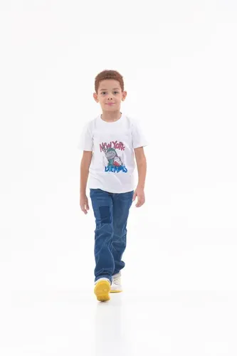Детская футболка для мальчиков Rumino Jeans BOYFK44WHTWDS033, Белый, в Узбекистане