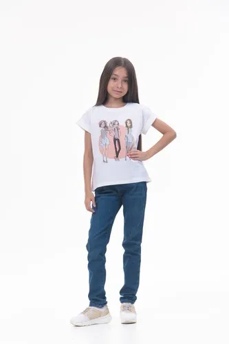 Детская футболка для девочек Rumino Jeans GRLFK47WHTWGS059, Белый, фото № 17