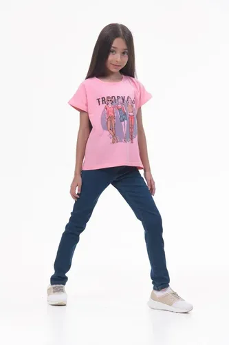 Детская футболка для девочек Rumino Jeans GRLFK13PWGS037, Розовый, в Узбекистане
