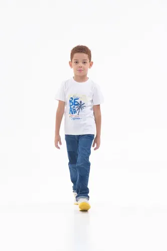 Детская футболка для мальчиков Rumino Jeans BOYFK44WHTWB034, Белый, arzon