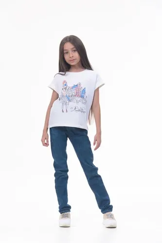 Детская футболка для девочек Rumino Jeans GRLFK48WHTWG056, Белый, фото № 13