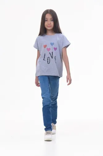 Детская футболка для девочек Rumino Jeans GRLFK17GRWHSDLS008, Серый, фото № 17