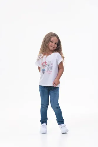 Детская футболка для девочек Rumino Jeans GRLFK41WHTWG071, Белый, в Узбекистане