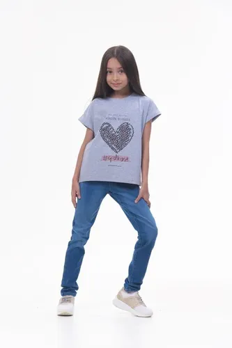 Детская футболка для девочек Rumino Jeans GRLFK25GRWHT012, Серый