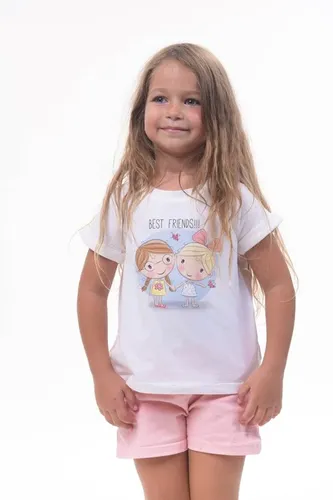 Детская футболка для девочек Rumino Jeans GRLFK7WHTWGS057, Белый, фото № 24