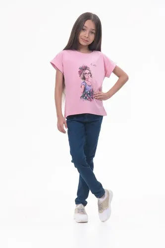 Детская футболка для девочек Rumino Jeans GRLFK34PWG035, Розовый, в Узбекистане