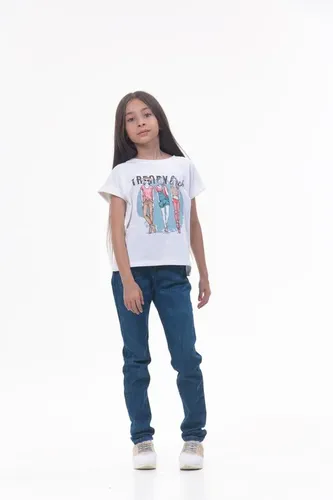 Детская футболка для девочек Rumino Jeans GRLFK47WHTWGS058, Белый, фото № 16