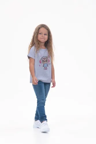 Детская футболка для девочек Rumino Jeans GRLFK4GRWOWL014, Серый, фото № 9