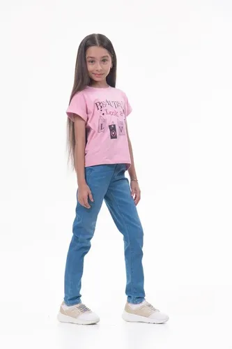 Детская футболка для девочек Rumino Jeans GRLFK34PWLS025, Розовый, sotib olish