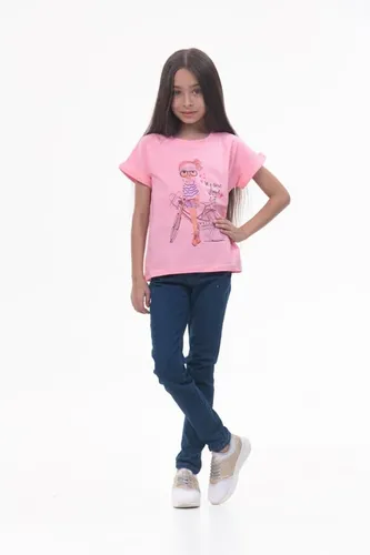 Детская футболка для девочек Rumino Jeans GRLFK15PKWG066, Розовый, в Узбекистане