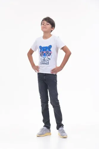 Детская футболка для мальчиков Rumino Jeans BOYFK53WHTWAM004, Белый, фото № 10
