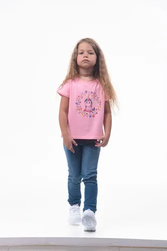 Детская футболка для девочек Rumino Jeans GRLFK1LPWUC016, Розовый, foto