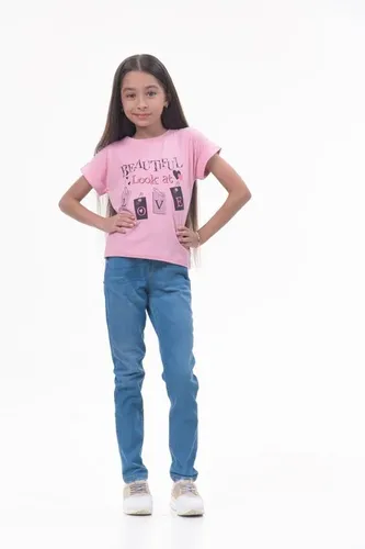 Детская футболка для девочек Rumino Jeans GRLFK34PWLS025, Розовый, в Узбекистане