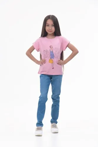 Детская футболка для девочек Rumino Jeans GRLFK34PWG027, Розовый, фото № 20