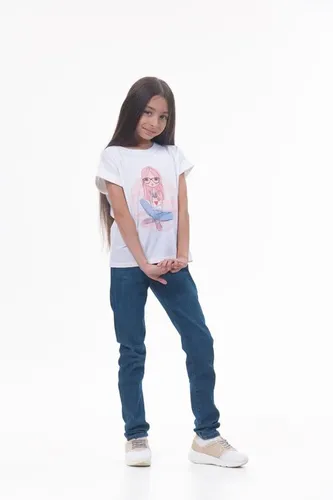 Детская футболка для девочек Rumino Jeans GRLFK47WHTWG054, Белый