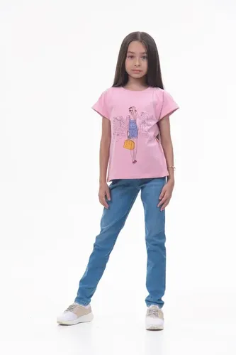 Детская футболка для девочек Rumino Jeans GRLFK34PWG027, Розовый, в Узбекистане