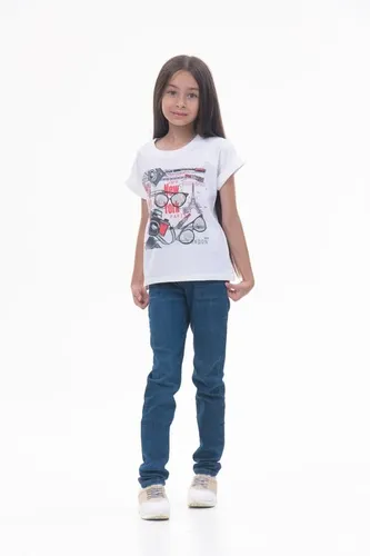 Детская футболка для девочек Rumino Jeans GRLTWHTWGS063, Белый, 5000000 UZS