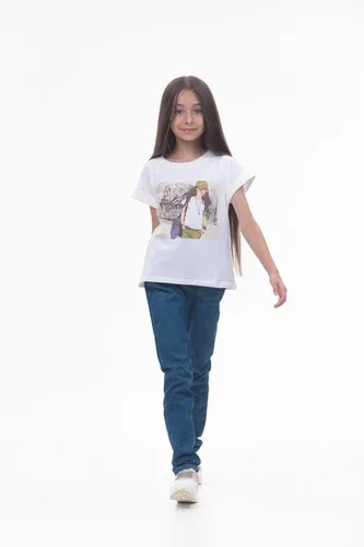 Детская футболка для девочек Rumino Jeans GRLFK47WHTWG049, Белый, sotib olish