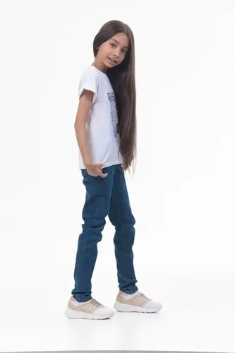 Детские джинсы для девочек Rumino Jeans GJNSDBL010, Темно-синий, фото № 10