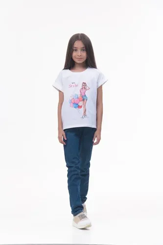 Детская футболка для девочек Rumino Jeans GRLFK47WHTWG052, Белый, фото